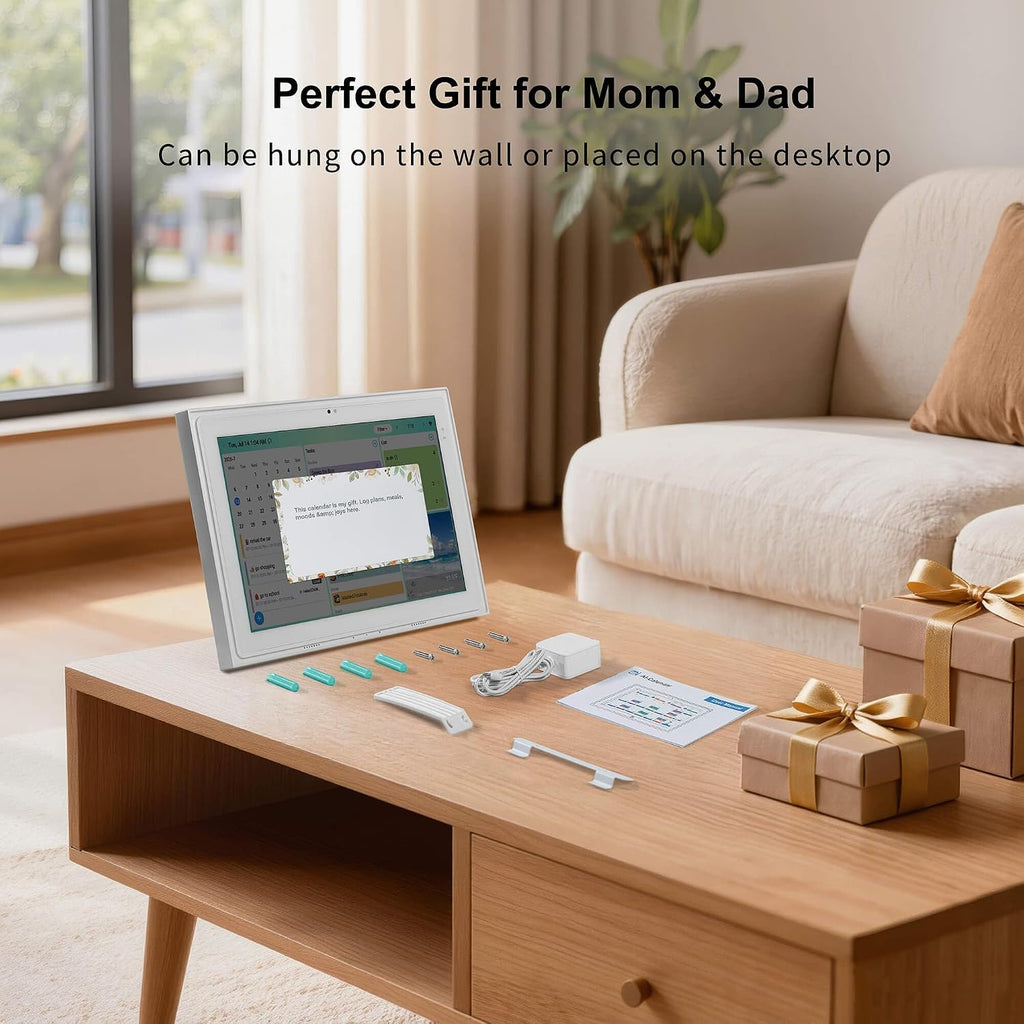 12.3-inch Digital Calendar Touchscreen for Family Kitchen Hub with Video | Calling No Subscription Fees, Real-Time Calendar Sync, Chore Charts, Meal Planner, Privacy Shutter, Wall and Desk Mountable