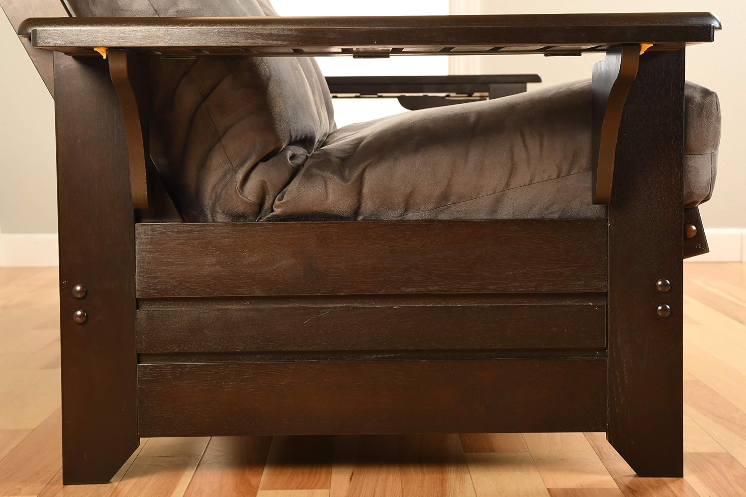 Kodiak Futons Phoenix Futon Sofa in Espresso with Oregon Trail Saddle Mattress, Brown, Full (760785)