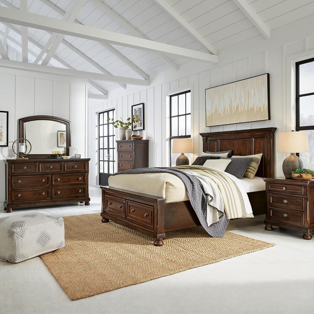 Signature Design by Ashley Porter Traditional 7 Drawer Dresser, Dark Brown