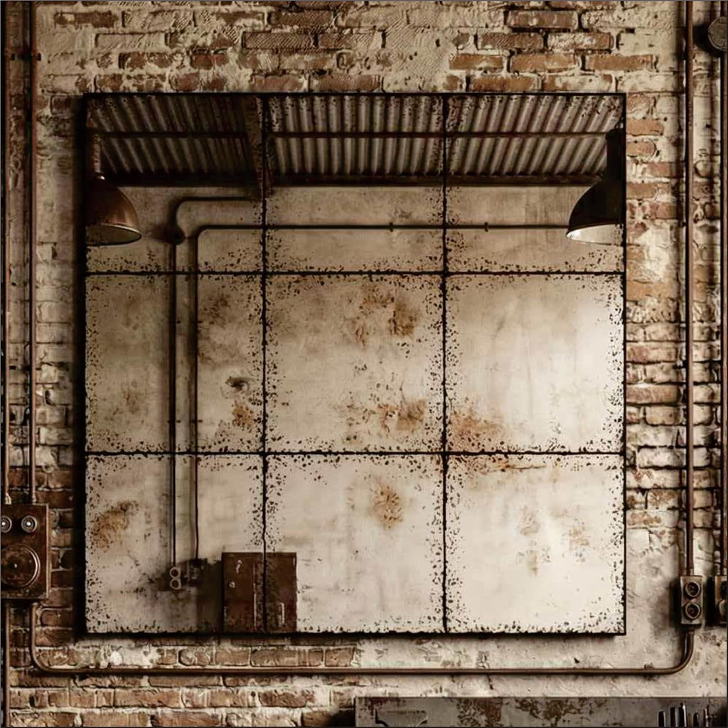 whitebeach Window Pane Black Mirror,Farmhouse Wall Mirror,Mantel Mirror for Fireplace/Entryway/Hallway/Living Room,36'X 36'