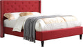 Home Life Premiere Classics Cloth Burgundy Red Linen 51' Tall Headboard Platform Bed with Slats Full - Complete Bed 5 Year Warranty Included 007
