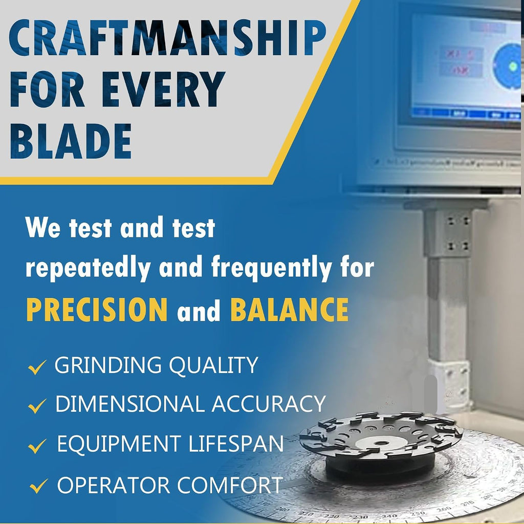 6' PCD Grinding Wheel for Epoxy, Glue and Paint, 6 PCD Segments, Compatible Arbor for Hilti DG 150