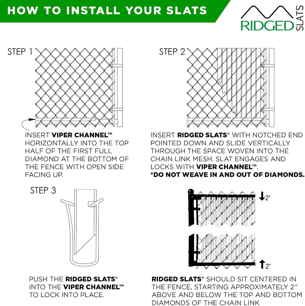 Proudly Made in The USA! - Ridged Slat Single Wall Bottom Locking Slat Depot Privacy Slat for 3', 4', 5', 6', 7' and 8' Chain Link Fence (8ft, Beige)