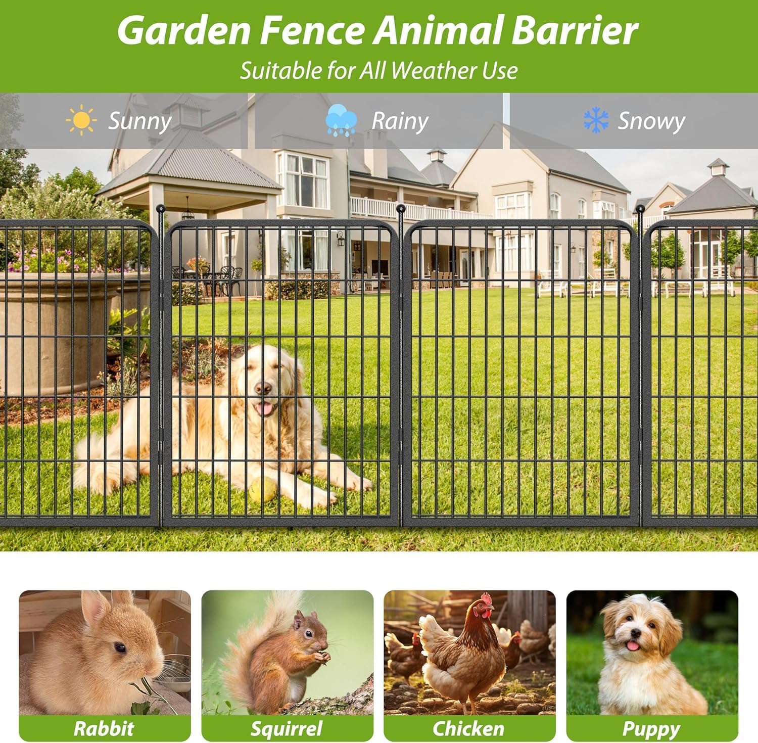 Dog Playpen Outdoor 40inch Dog Fence Outdoor for Yard, 24 Panels Pet Dog Pens Outside Puppy Playpen with Gate for Small/Medium/Large Dogs, Portable Fence for RV Camping, Yard