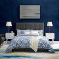 Modway Melanie Tufted Fabric Upholstered Queen Platform Bed in Gray