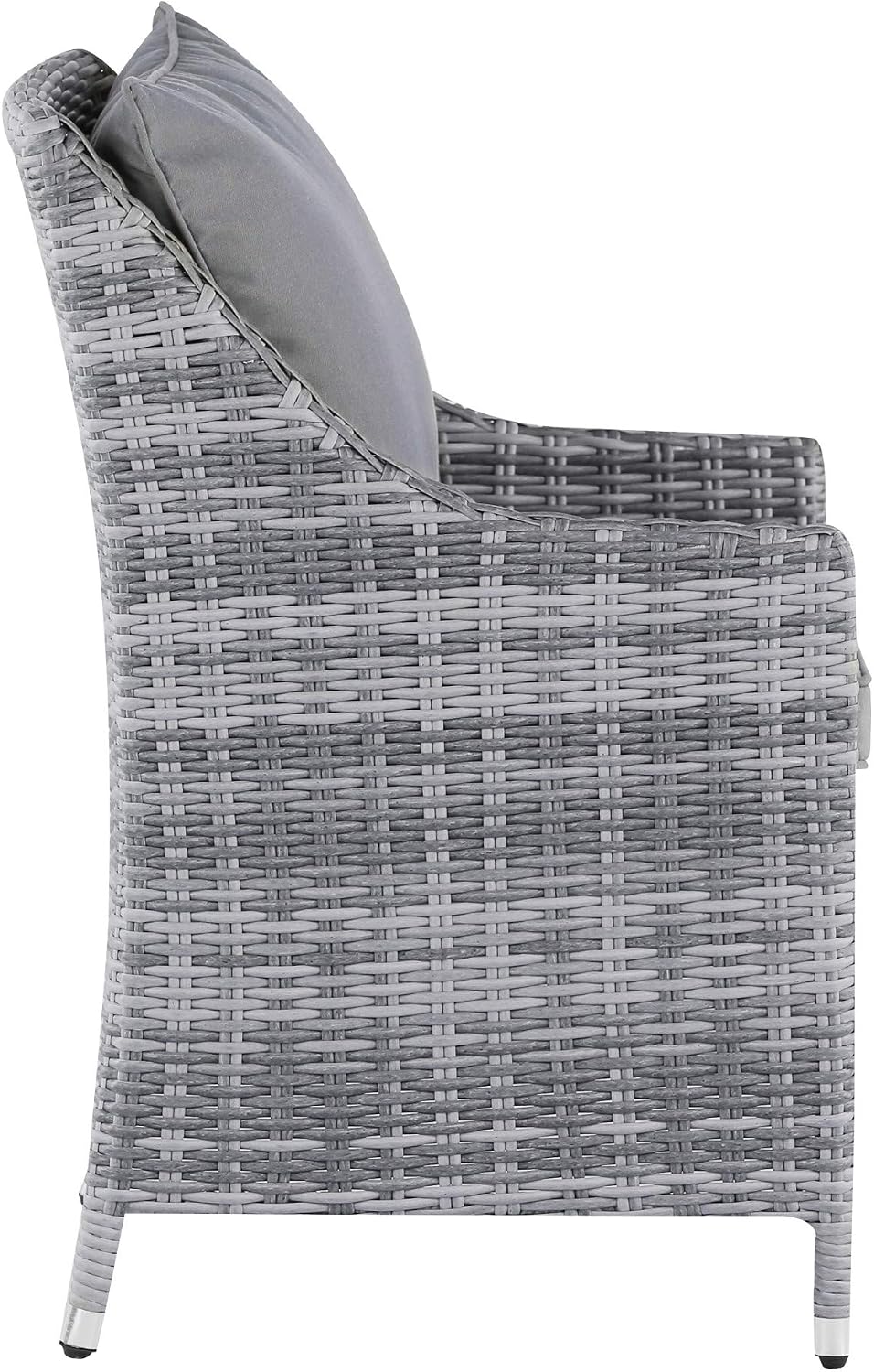 Elle Decor Vallauris Patio Outdoor Furniture Collection, Premium All Weather Wicker, 5 Piece Non-Reclining Set, Gray