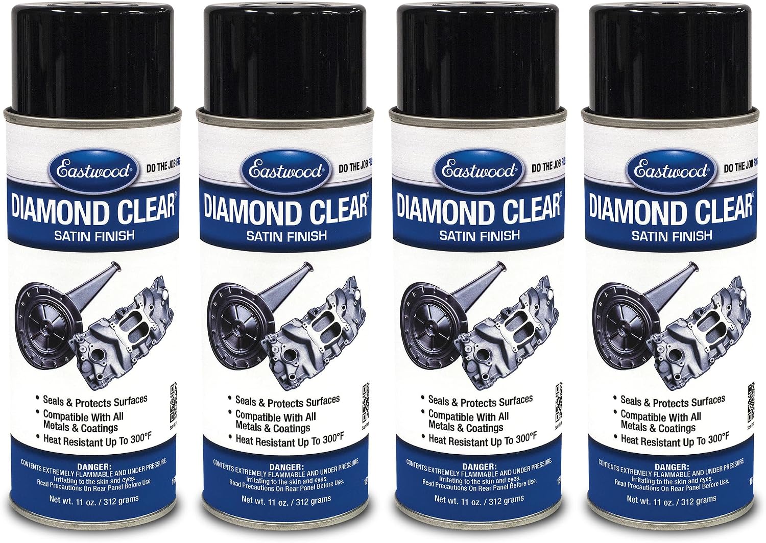 Eastwood Diamond Clear DTM and Painted Surfaces Aerosol Satin 11 Oz | 4 Pack