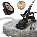Concrete Grinder Set with Long Handle & Dust Extraction Shround, 7 Inch 3800W 6000RPM Concrete Floor Grinder Concrete Surface Planer 6 Gears & Auxiliary Wheels for Grinding Concrete Cement Marble