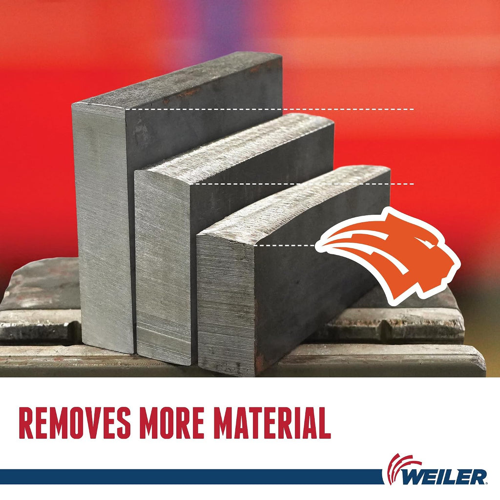 Weiler 58074 7' x 1/4' Tiger Zirc Type 27 Grinding Wheel, Z24T, 5/8'-11' UNC Nut (Pack of 10)