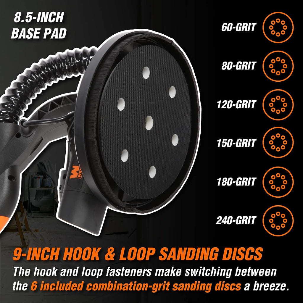 WEN DW5062 Variable Speed 5-Amp Drywall Sander with 15-Foot Dust Hose , Black