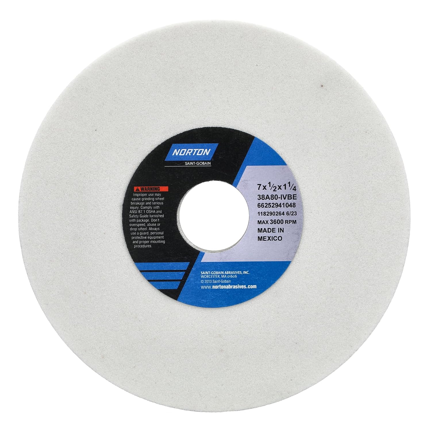 7X1/2X1-1/4 Grinding Wheel Type 01 38A80-I8VBE