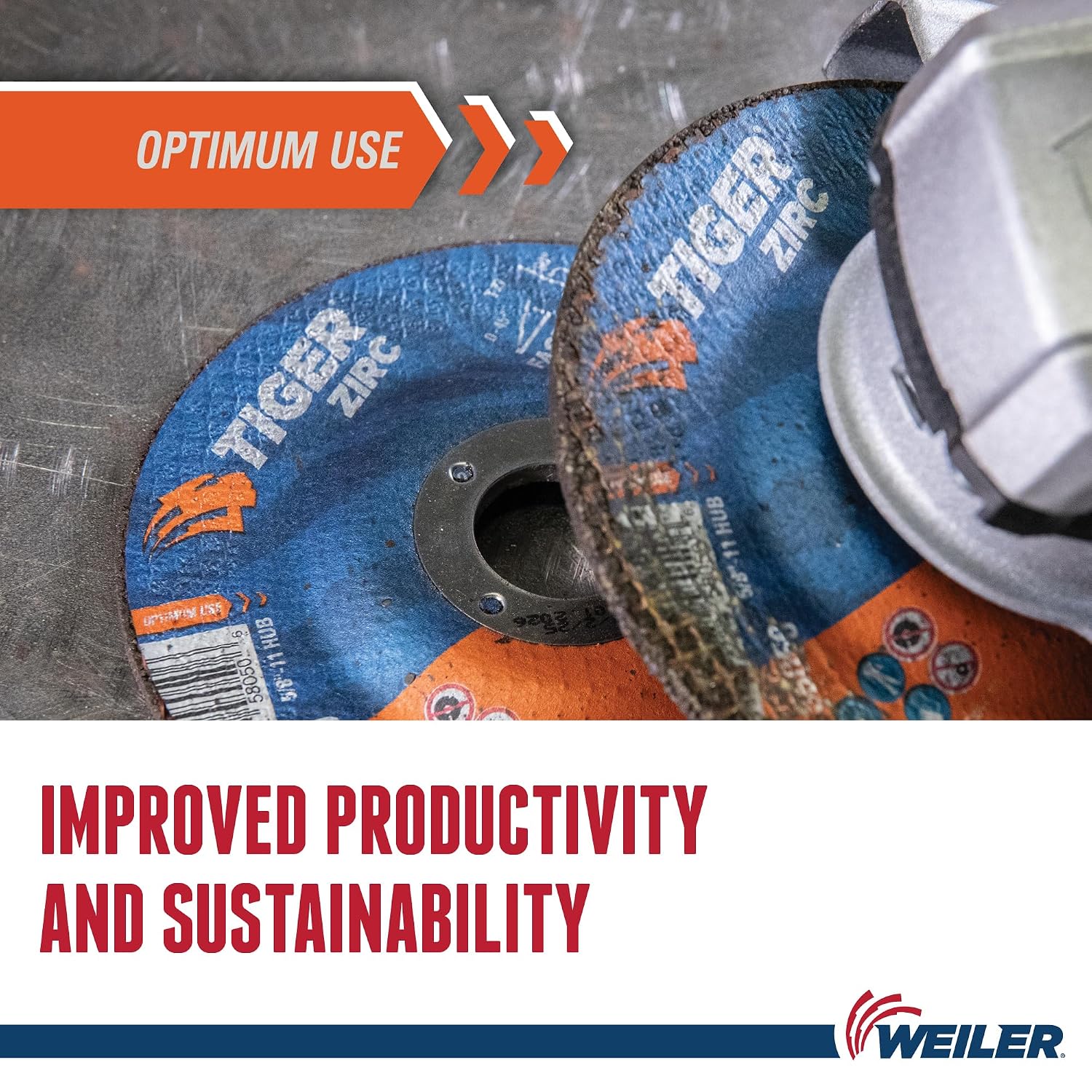 Weiler 58056 7' x 1/8' Tiger Zirc Type 27 Cut Off/Grind Combo Wheel, Z30T, 7/8' A.H (Pack of 25)