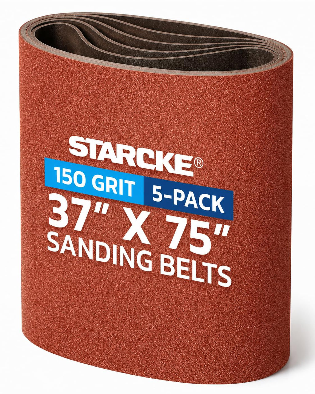 37 x 75 Inch Sanding Belts - 150 Grit Aluminum Oxide Belt Sanders for Woodworking and Metal, German Quality Heavy Duty Cloth Belt Sanding with Smooth Running Joint, Wide Sander Belts - 5 Pack