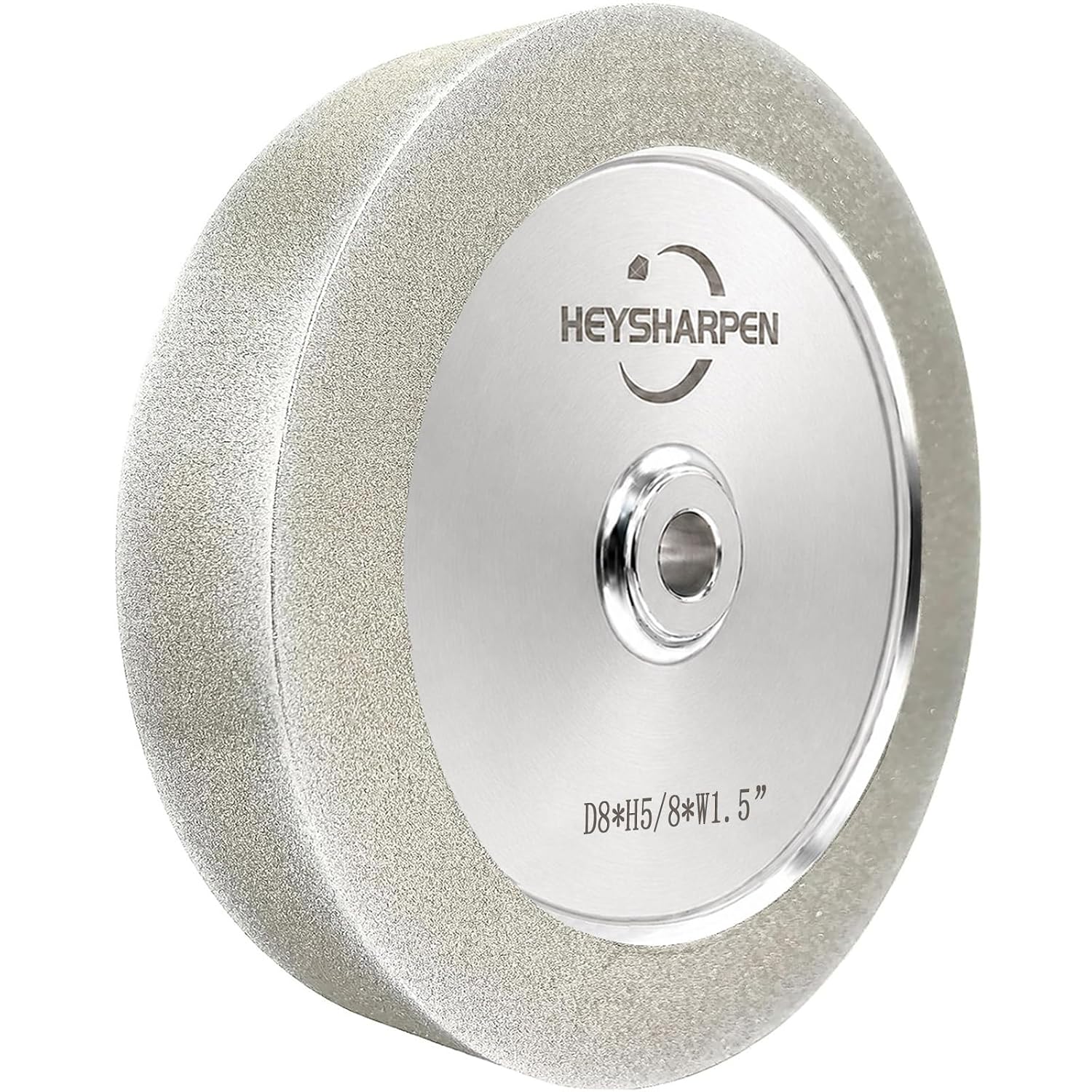 Mega Square CBN Grinding Wheel 8 Inch 80 Grit, 1.5' Wide Electroplated CBN Bench Grinder Wheel, 5/8' Arbor, 1' Side Face, for Woodturning Tools, HSS Lathe Tools, Chisels, Knives and Sharpening