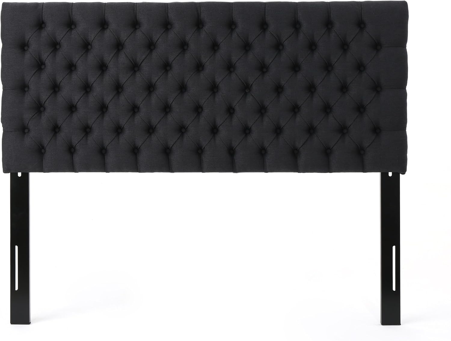 Christopher Knight Home Jezebel Fabric Headboard, Queen / Full, Dark Charcoal / Black Steel