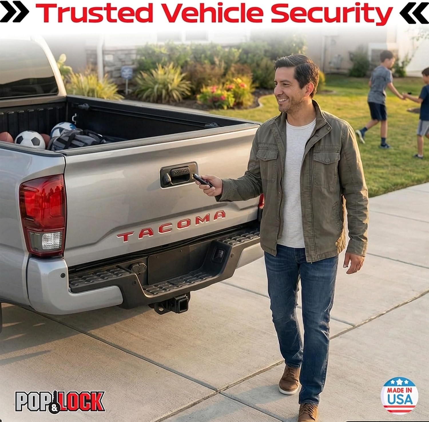 Pop & Lock Toyota Tacoma Tailgate Lock – Power Tailgate Anti-Theft Lock with Plug & Play T-Harness – Fits Tacoma/Tundra 2016-2023 Models (PL8547TAC)