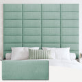IFNOW Upholstered Wall Mounted Headboard, 3D Soundproof Wall Panels Peel and Stick for King Size, Reusable and Removable Tufted Bed Headboard in Grass Green (12 Panels, 10' x 24')