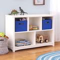 Guidecraft Classic White Bookshelf: Children's 5 Compartment Toy, Bin, Art, Clothes and Bookcase - Wooden Playroom and Bedroom Storage Furniture for Kids