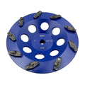 7' PCD Grinding Wheel for Epoxy, Glue, Mastic and Paint, 9 Crushed Chip PCD Segments, 5/8'-11 Threaded Arbor