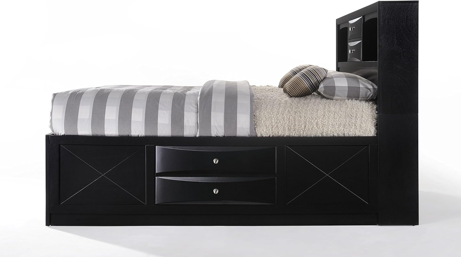 Acme Ireland Full Wood Platform Bed with Storage Drawer in Black