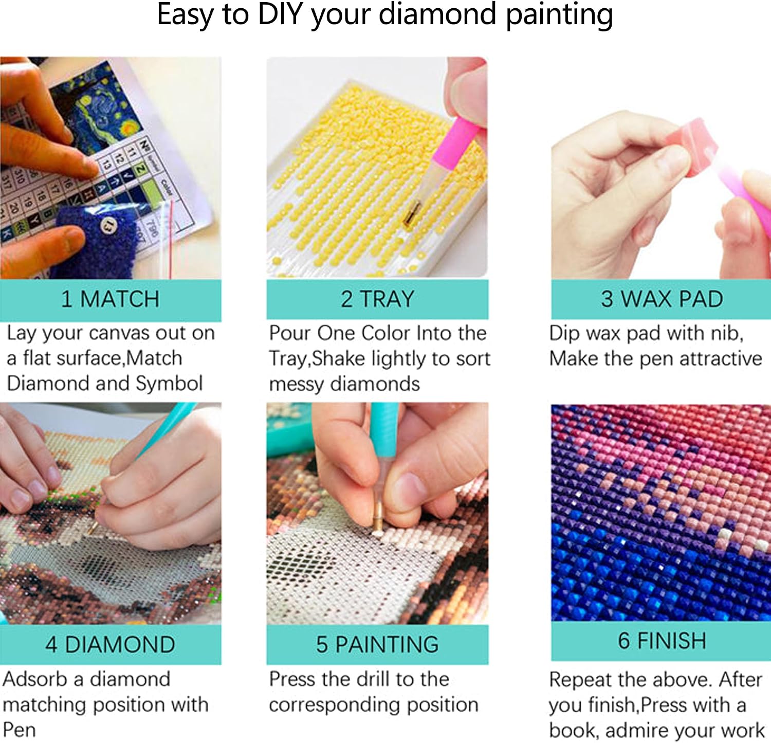 hadefa Custom Diamond-Painting Kit Custom Your Own Picture Rhinestone Painting, Paint with Diamonds (43.3x43.3inch/110x110cm)