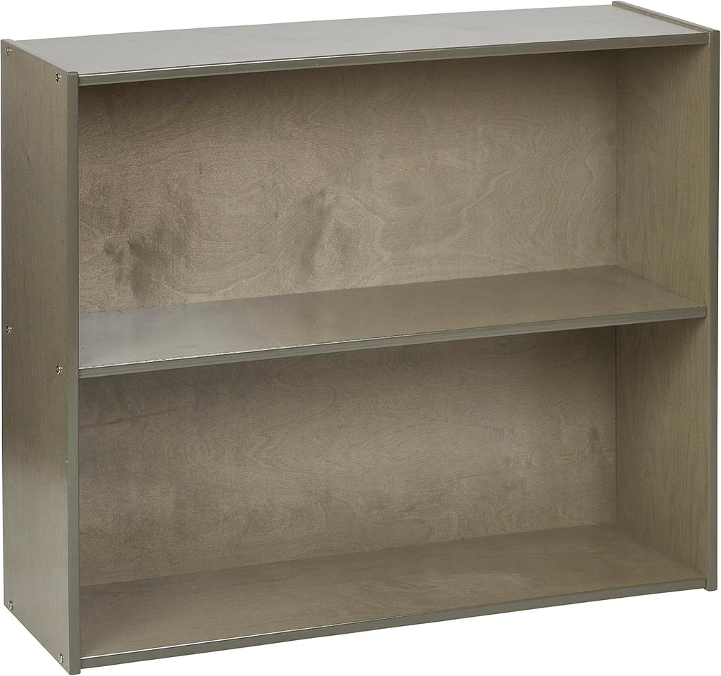 ECR4Kids Birch Streamline 2-Shelf Storage Cabinet, 30in High, Classroom Furniture, Grey Wash