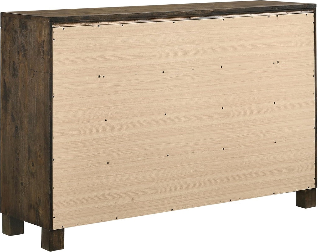 Coaster Home Furnishings Woodmont Farmhouse 58-inch 8-Drawer Bedroom Dresser Clothing Storage Cabinet Wide Chest of Drawers Organizer Unit Rustic Golden Brown 222633