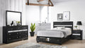 Style Full 4 Storage Bedroom Set Made with Wood in Black