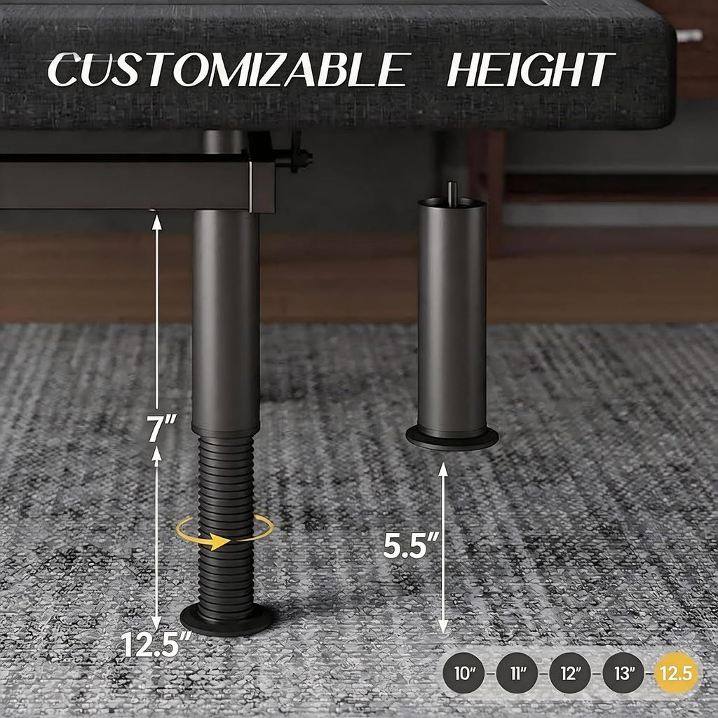 Adjustable Bed Frame Full Size with Massage -Wireless Remote Electric Power Bed Foundation Under-Bed Lighting | Zero Gravity | USB PortsX2 | Height Adjustable Legs