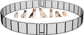 Yaheetech 40in 32-Panel Metal Dog Playpen Fence for Indoor Yard RV Camping | Heavy-duty Rustproof Frame with Secure Latch Door, Tool-free Assembly, Foldable Storage, Ideal for Medium to Large Dog Breeds