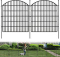 16 Panels Decorative Garden Metal Fence, 33in (H) x 38.67ft (L) No Dig Dog Fencing for Outdoor Yard, Rustproof Animal Ground Stakes Temporary Panel Border Barrier for Patio Flower Bed Camping