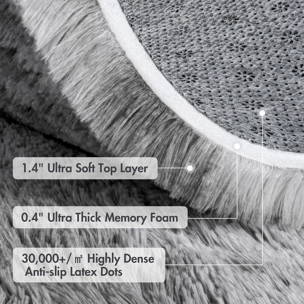 10x14 Ft Extra Large Shag Rugs for Living Room, Ultra Soft Fluffy Furry Area Rugs for Bedroom Indoor Floor, Aesthetic Carpet for Kids Home Decor (Light Grey)