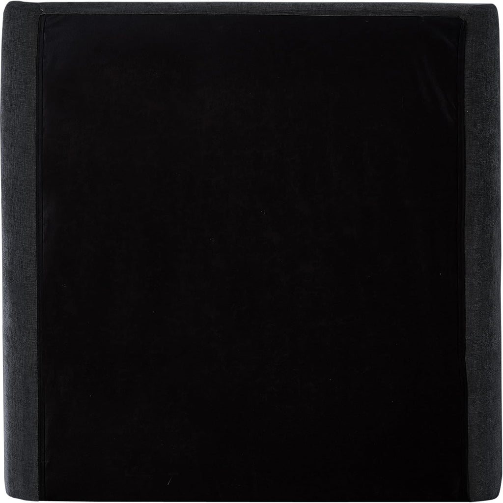 Meridian Furniture B1207Black-T Penny Collection Modern | Contemporary Twin Bed with Rich Black Chenille Fabric, Curved Headboard, 52' W x 82.5' D x 52' H, Black, Twin