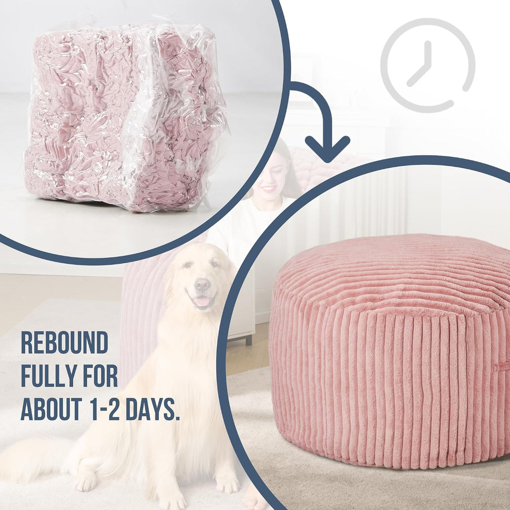 5ft Bean Bag Chairs for Adults Large Beanbag Chair with Stripe Plush Cover Big Bean Bag Chair for Living Room Bedroom Dorm Office