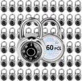Combination Lock, LQYN Standard Dial Combination Lock, Pack of 60; Black Turnplate, 2 in. Wide, Fixed Three Digital Combination, for School, Gym & Locker, Toolbox, Gate
