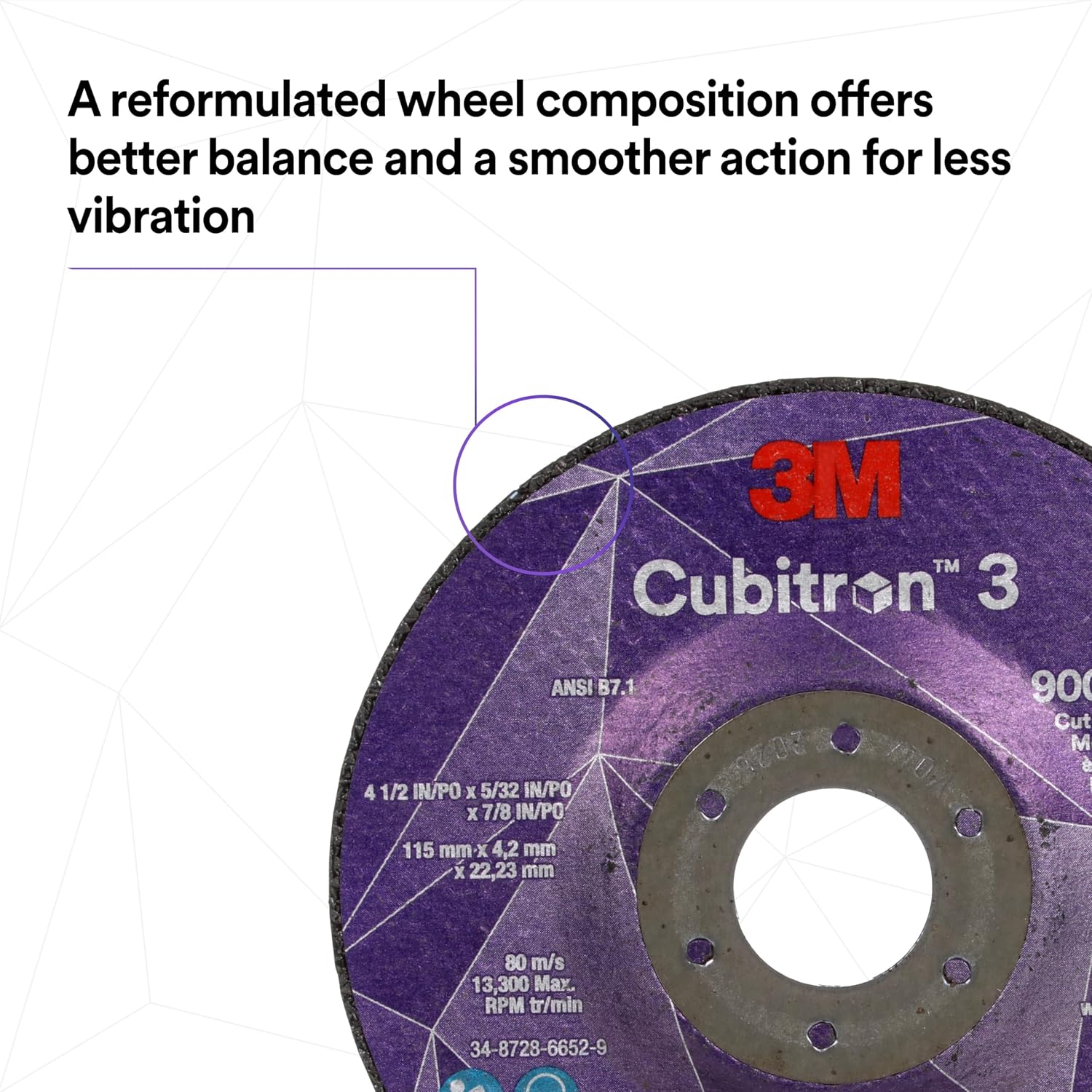 3M Cubitron 3 Cut and Grind Wheel, 90022, 36+, T27, 7 in x 5/32 in x 5/8 in-11, Pack of 10, ANSI, Longer Life, Faster Cut, Back-Gouging, Fillet Weld Removal, Cutting, Grinding
