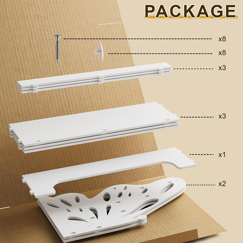 3 Tier Butterfly Kids Bookshelf - Nursery Bookshelf for Storage Organizer, Free Standing Baby Bookcase for Kids Rooms, Children Bookcase for Playing Room, Bedroom, Nursery, Classroom, White.