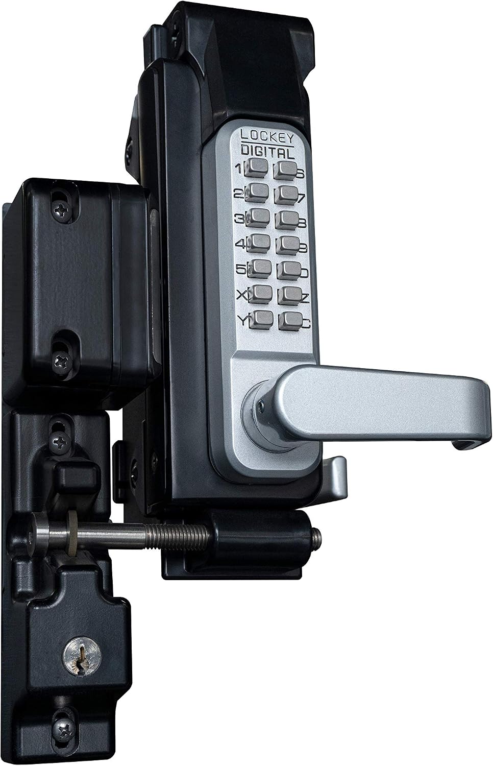 Lockey USA Sumo GL2 Satin Chrome Marine Grade Mechanical Combination Surface Mount Lever Gate Lock (GL2SCMG)