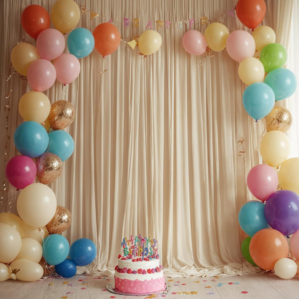 40ftx15ft Champagne Backdrop Curtains for Parties, Wrinkle Free Polyester Photo Backdrop Drapes 8 Panels 15 ft Long Back Drop Cloth for Wedding Birthday Photography Background Party