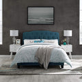 Modway Amelia Tufted Fabric Upholstered Queen Platform Bed in Azure