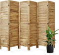 Room Dividers and Folding Privacy Screens, Wood Louvered Separators Divider Wall for Home Office Bedroom - 6 Panels, 67 * 90inch (Wood)