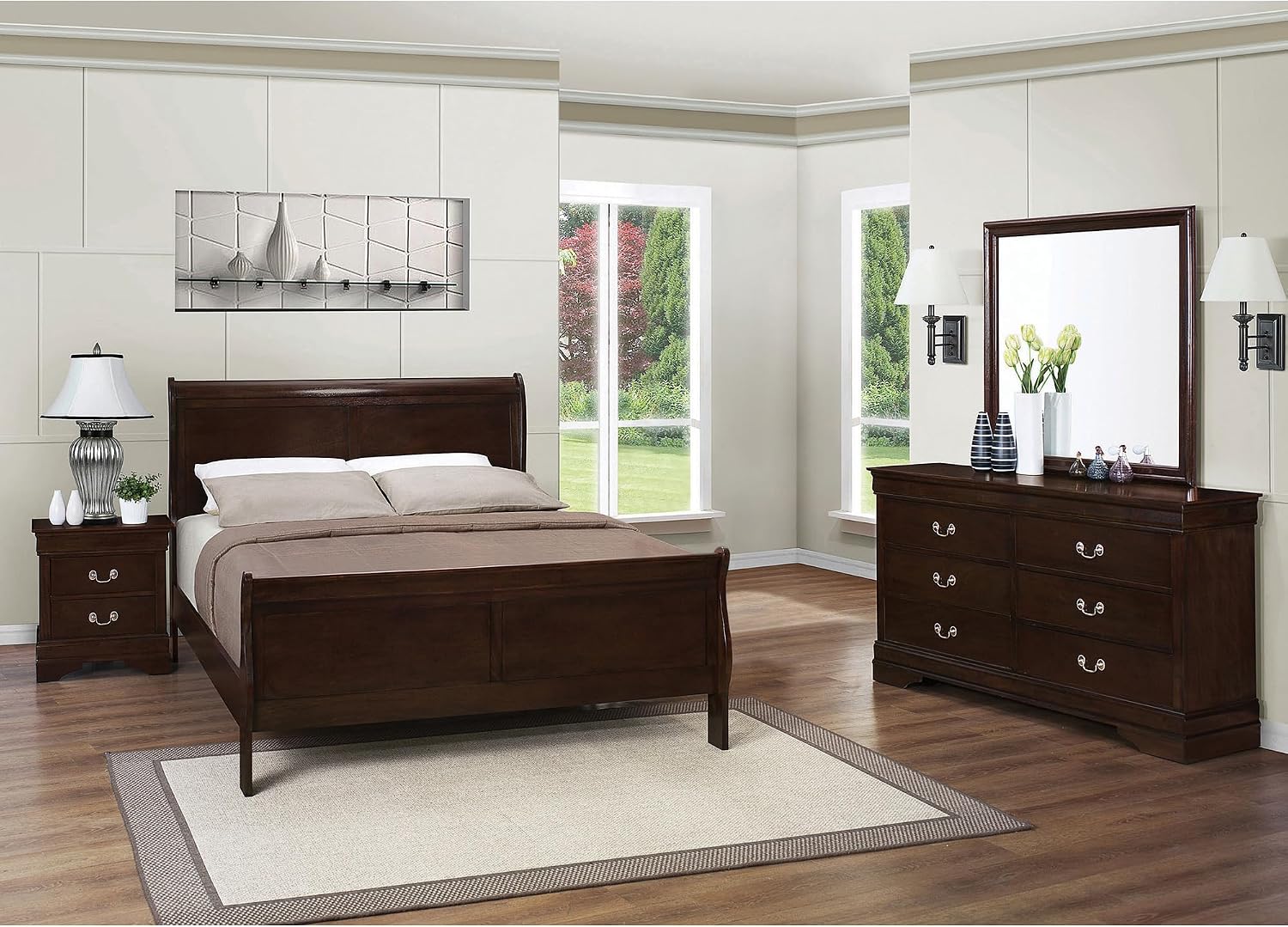 GOWE Bruno Cappuccino 4-Piece Full Bedroom Set