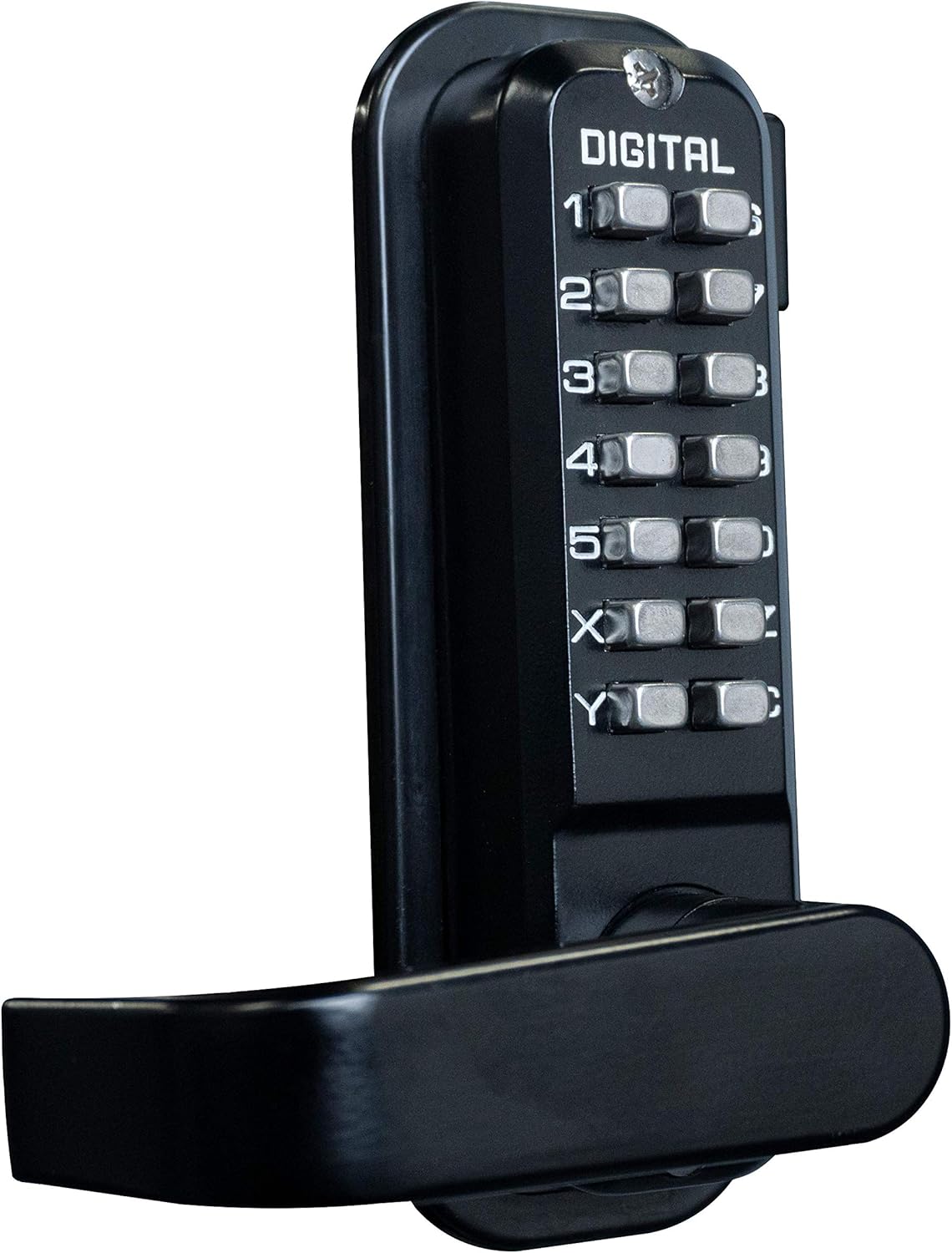Lockey USA Sumo GL2 DC Jet Black Marine Grade Mechanical Double Combination Surface Mount Lever Gate Lock (GL2JBMGDC), Large