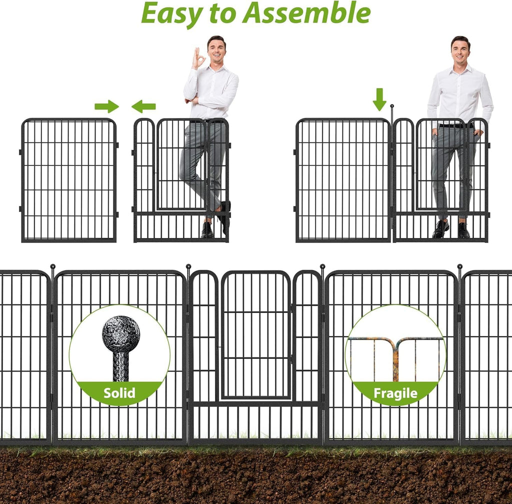 Dog Playpen Outdoor 40inch Dog Fence Outdoor for Yard, 36 Panels Pet Dog Pens Outside Puppy Playpen with Gate for Small/Medium/Large Dogs, Portable Fence for RV Camping, Yard