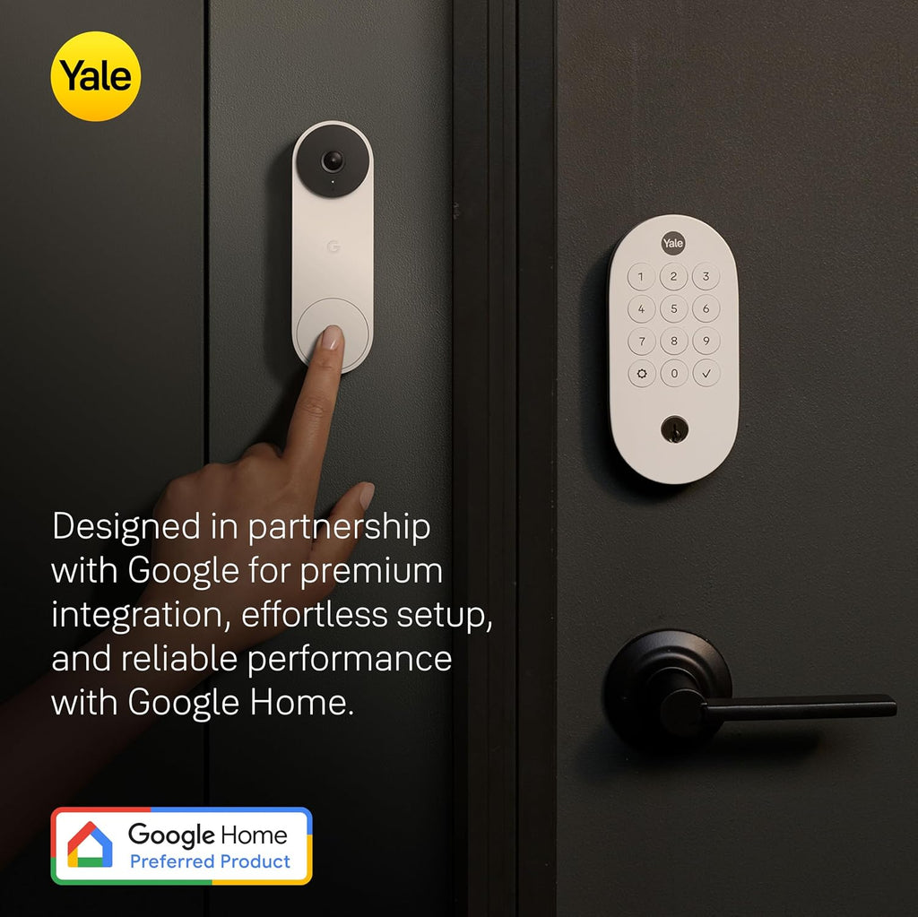 Yale Snow Keyed Deadbolt Smart Lock with Google Matter, YRD510-MT1-SNW