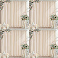 Ivory Backdrop Curtains 2 Panel 5ft x 10ft Polyester Fabric Wedding Backdrops for Arch Party Stage Ceremony Photography Background Decoration (Pack of 4)