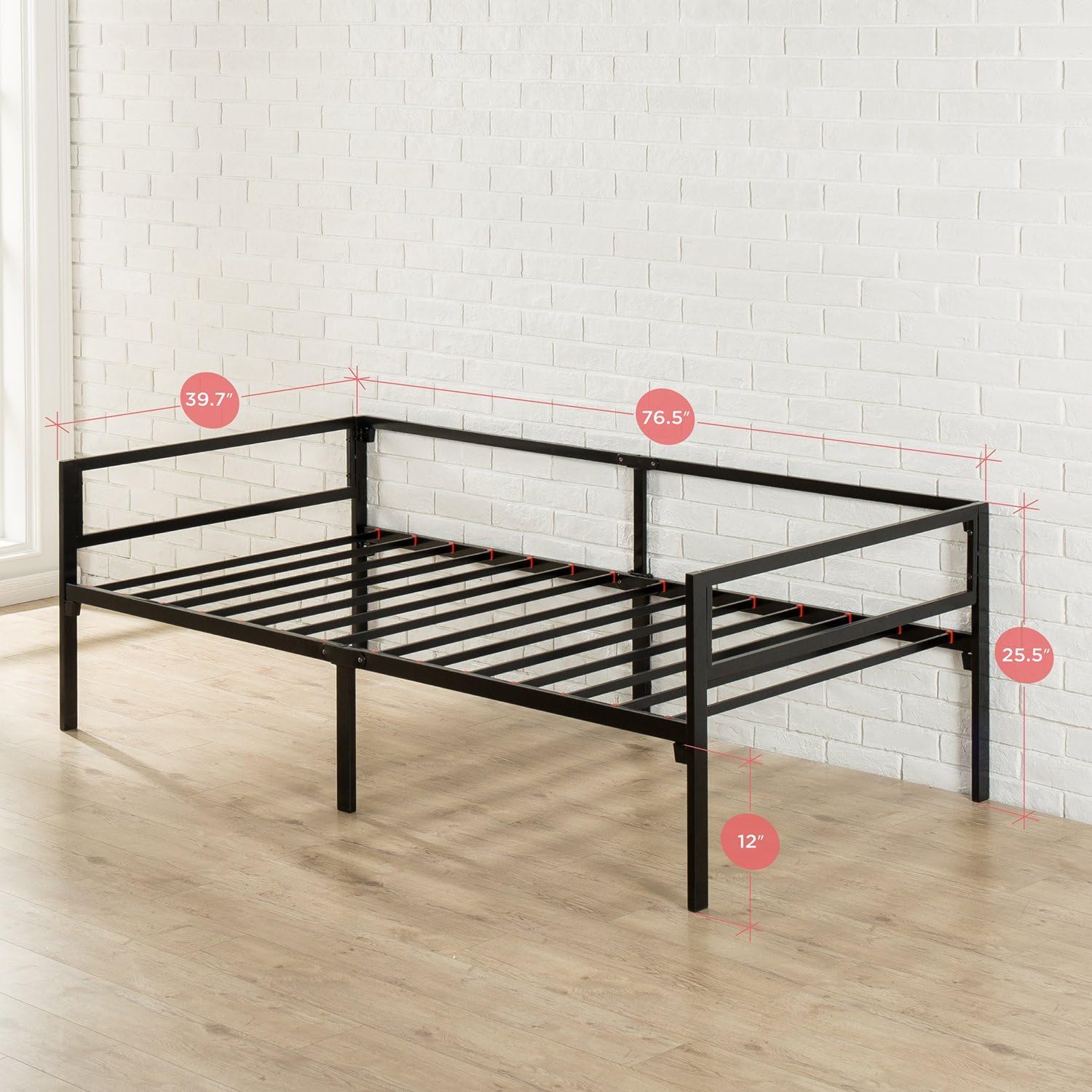 ZINUS Brandi Quick Lock Twin Day Bed frame with Steel Slat Support