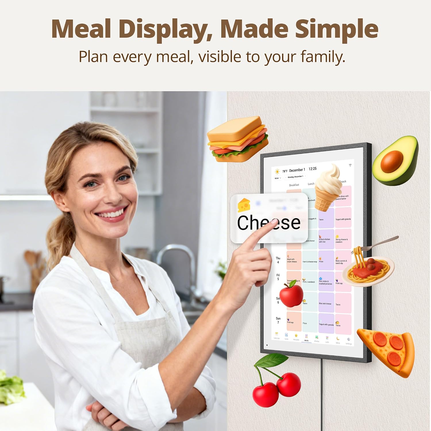 Dragon Touch 14 inch Digital Calendar & Chore Chart - Interactive Touchscreen Smart Family Planner,Digital Picture Frame for Mom, Women, Christmas & Weddings