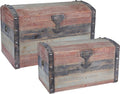 Household Essentials Dome-Top Painted Fir & Engineered Wood Trunk Duo
