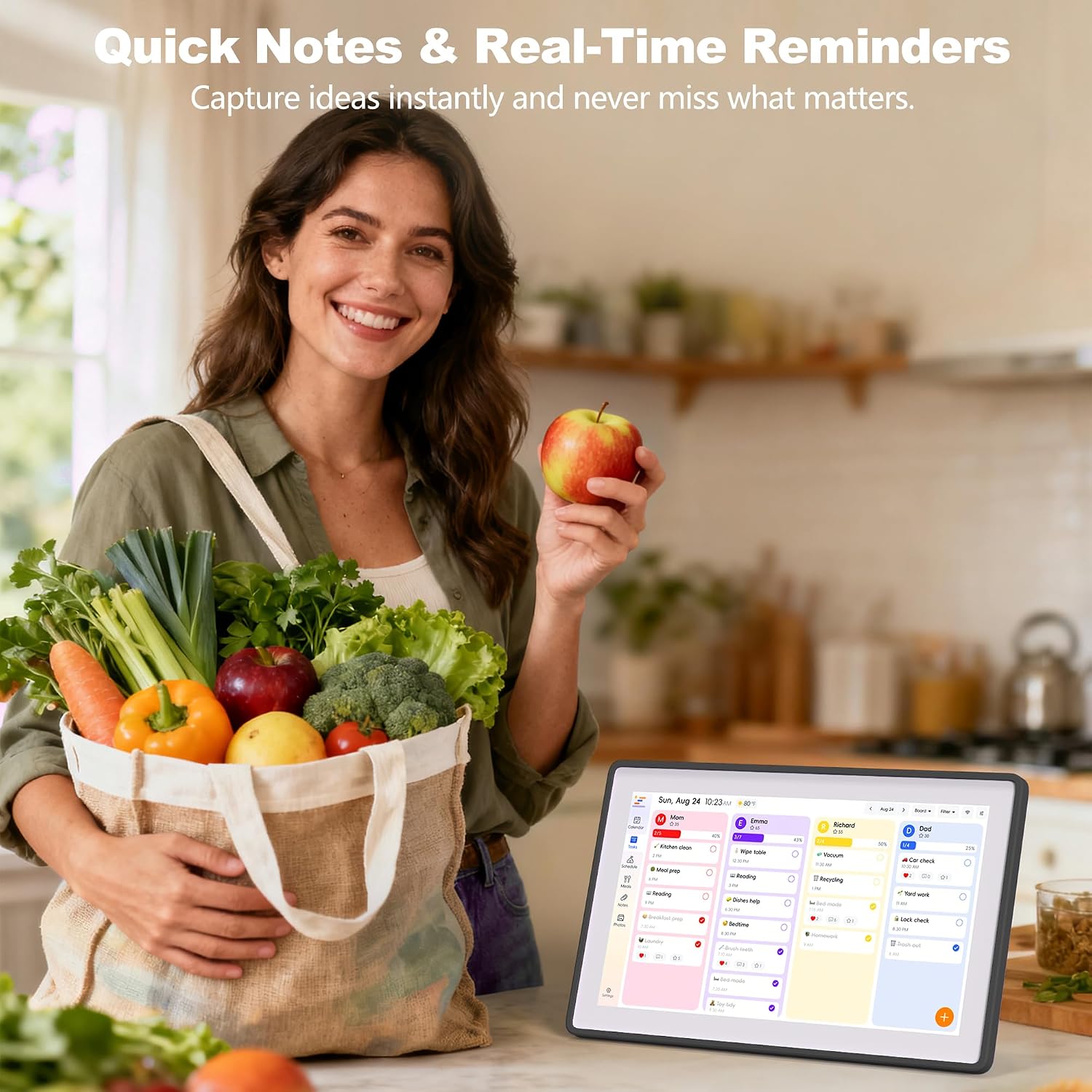 15.6' Digital Wall Calendar–2026 Smart Digital Calendar Planner w/Touchscreen Chore Chart, Meal Planner & Calendar Sync – Ideal Thanksgiving, Christmas & New Year Gifts for Moms, Parents & Families